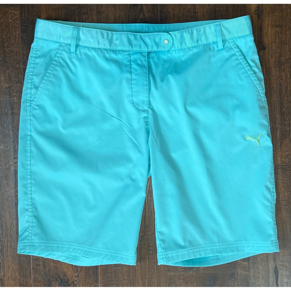 Puma SportLifestyle Womens Golf Shorts Turquoise Blue Size 14